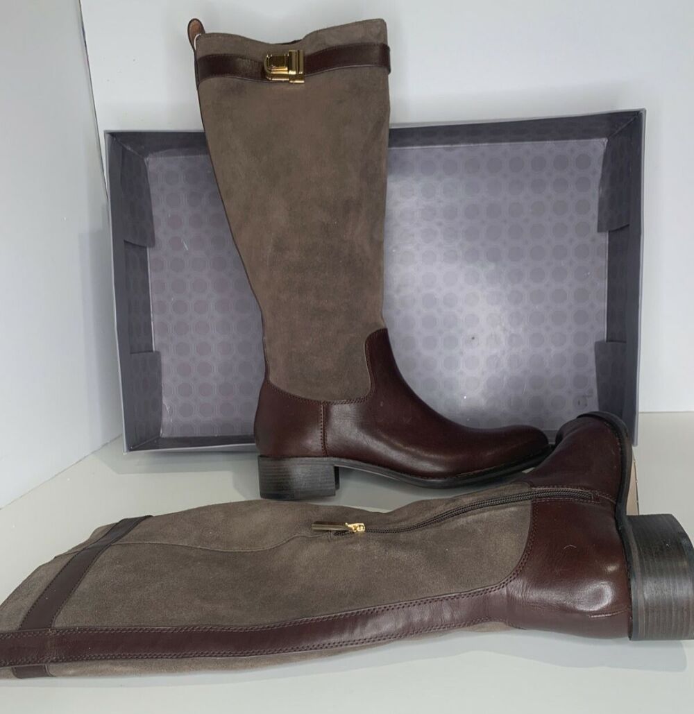 Louise et Cie LO-YVON Suede Knee High Boots Womens 9 Brown Block Heel NEW - Picture 2 of 11